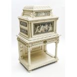19th century work in the style of la MAISON FOURDINOIS Neo-Renaissance cabinet Carved and white-