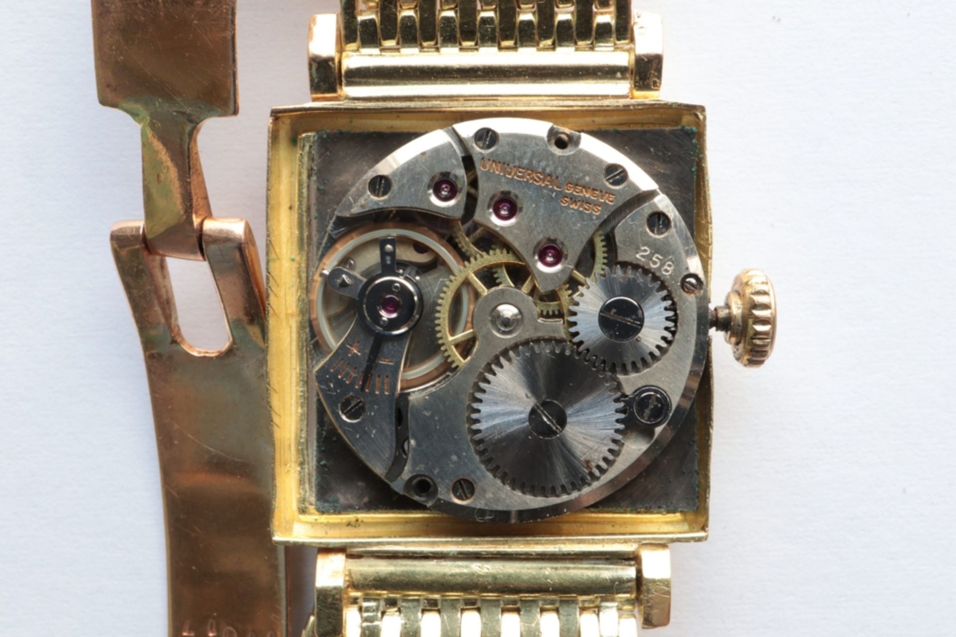 Square, yellow gold bracelet watch 18k yellow gold bracelet watch. Square, 18k yellow gold casing. - Bild 4 aus 4