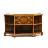 DE COENE, attributed to Art Deco dining room set walnut, composed of a table, a buffet, a storage