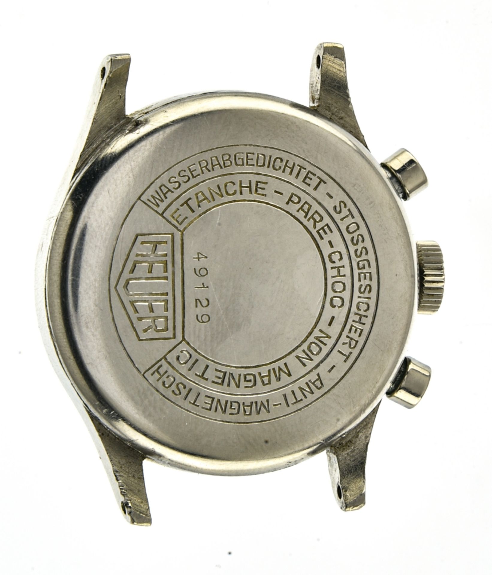 Heuer Heuer chronograph bracelet watch SWITZERLAND 1940-1950 Heuer "Big Eyes" manually-wound steel - Image 2 of 3