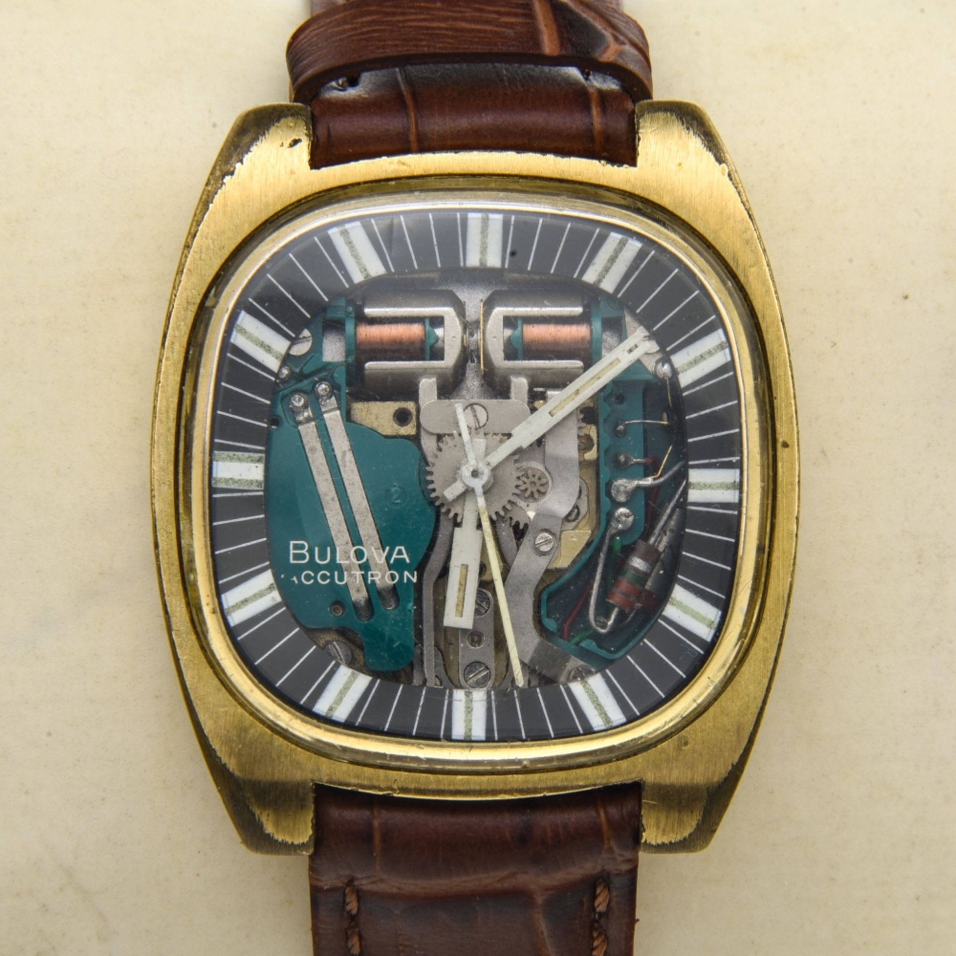 Bulova Bulova Accutron bracelet watch 1960-1970 Bulova Accutron for men Gold-plated steel casing,