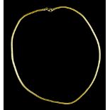 Choker necklace 18 kt gold, braided chain link. Hallmark 750. L : 45 cm Weight : 8,8 g