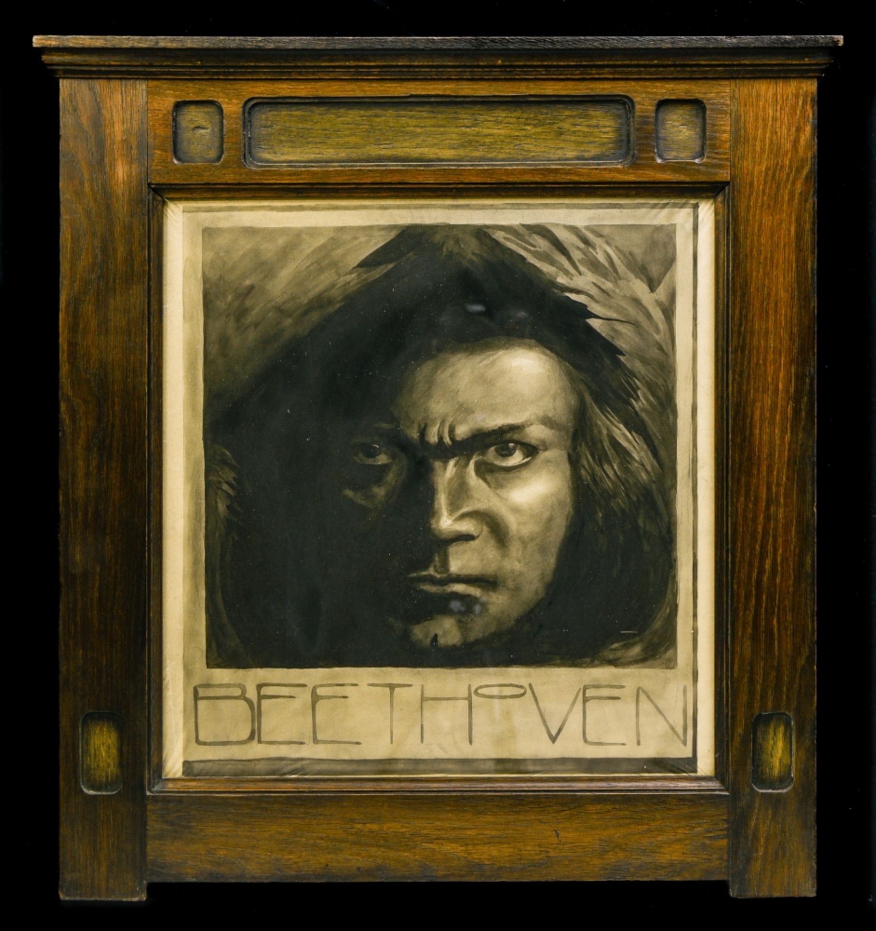 Portrait of Beethoven EARLY 20TH CENTURY SCHOOL, LIKELY VIENNESE watercolour on paper, in a lovely - Bild 2 aus 3