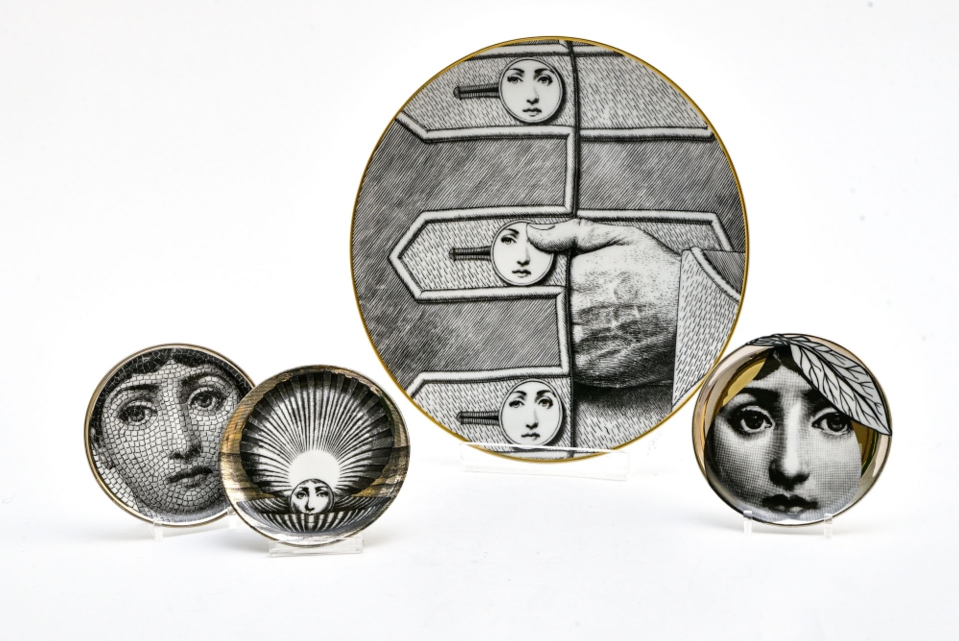 Piero FORNASETTI (1913-1988) One platter and three dishes From the Themes and Variations series,