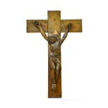 Large crucifix FLANDERS, 17TH CENTURY With the Christ, made of carved oak. Modern cross. restored,