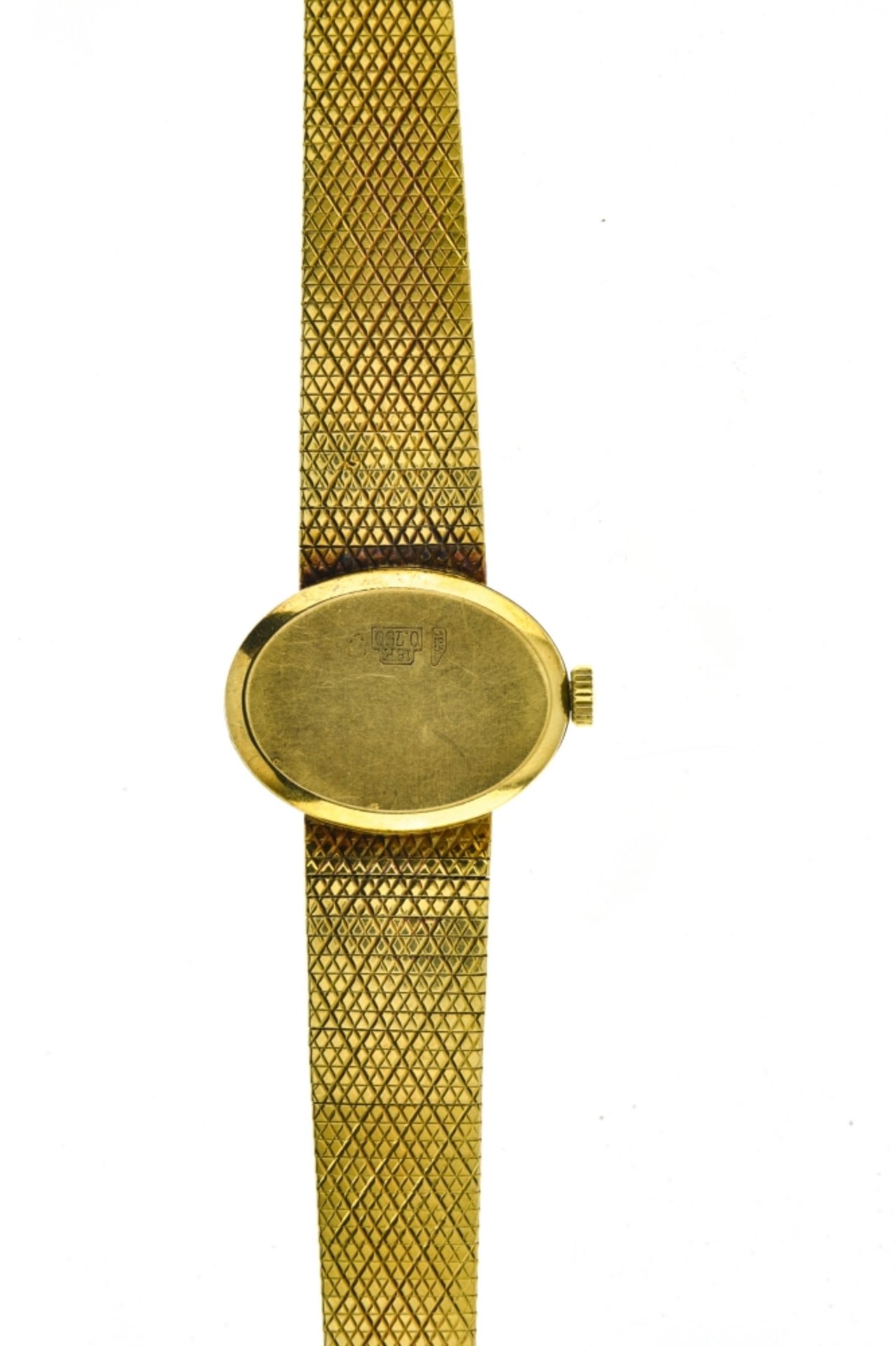 Vintage oval lady's watch SWITZERLAND 18 kt yellow gold bracelet watch Oval casing, horizontally- - Image 2 of 3