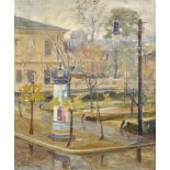 Julius BUKOVINSKY (1903-1975) View of a Slovak square oil on canvas, signed at lower left framed H :