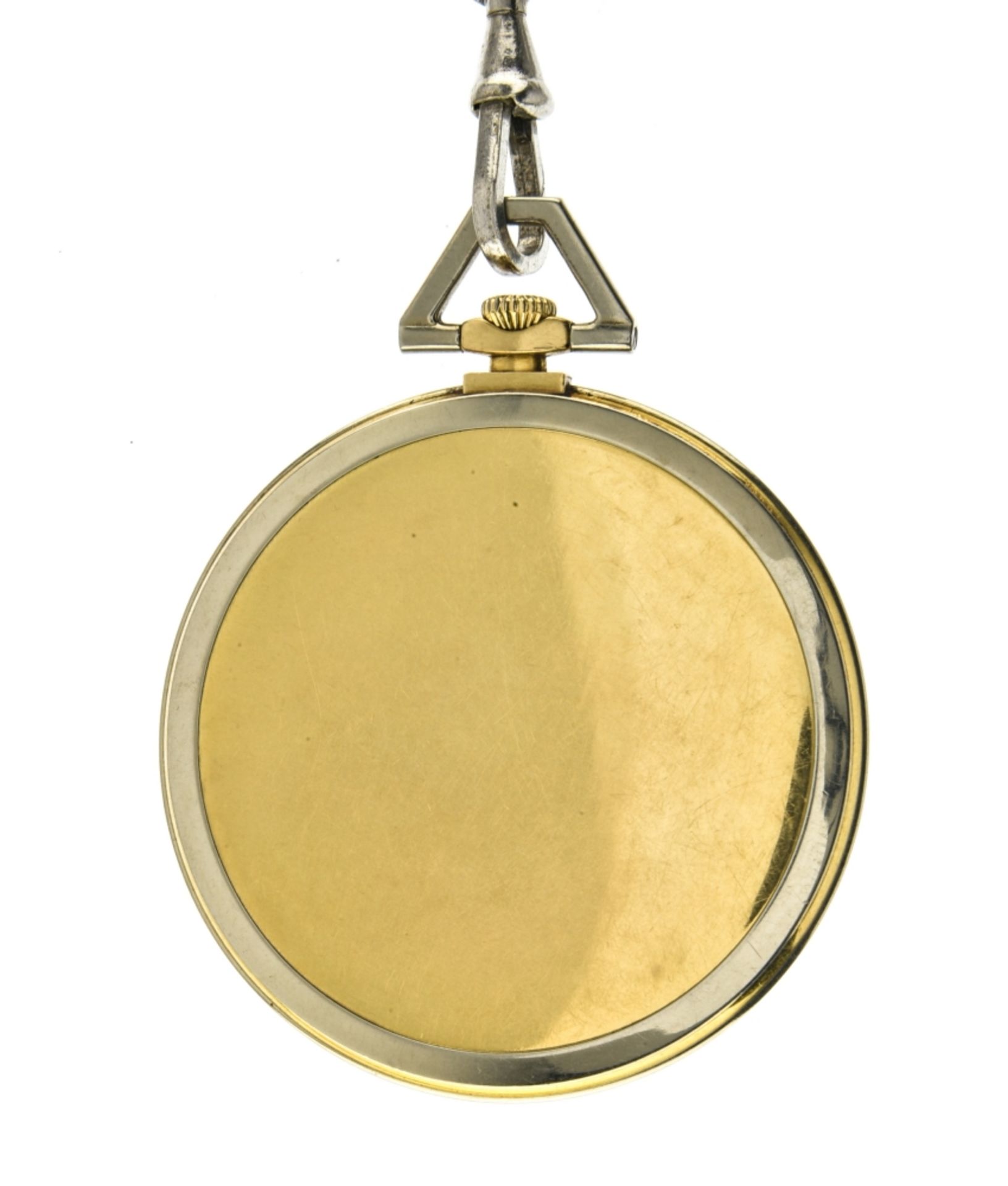 Paul Ditisheim Paul Ditisheim fob watch SWITZERLAND 18 kt yellow and white gold pocket watch, - Image 2 of 3