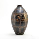 Charles CATTEAU (1880-1966) & BOCH La Louvire Large vase featuring stylised birds, D1009