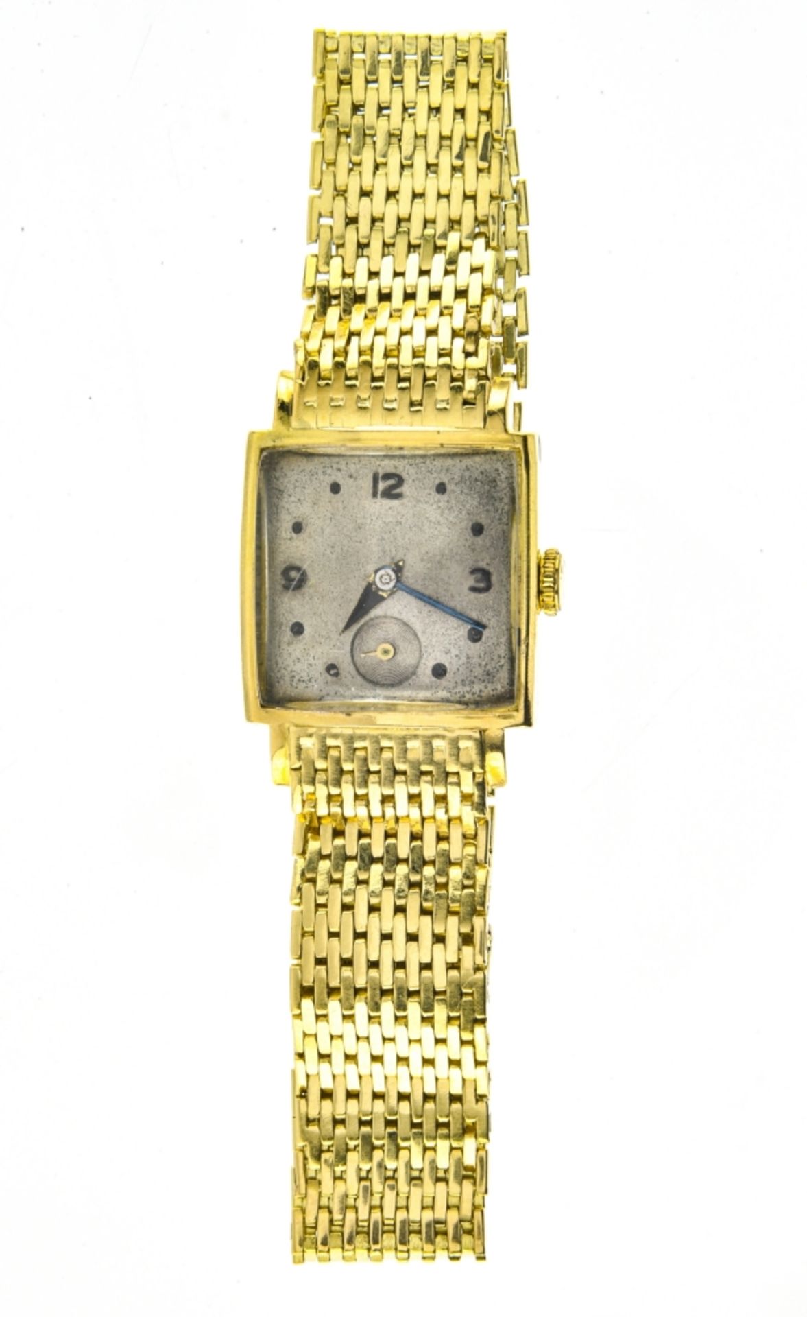 Square, yellow gold bracelet watch 18k yellow gold bracelet watch. Square, 18k yellow gold casing. - Bild 2 aus 4