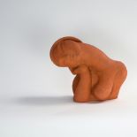 Woman sleeping 20TH CENTURY SCHOOL Terracotta sculpture, signed (illegible) and dated 54 (?) H :