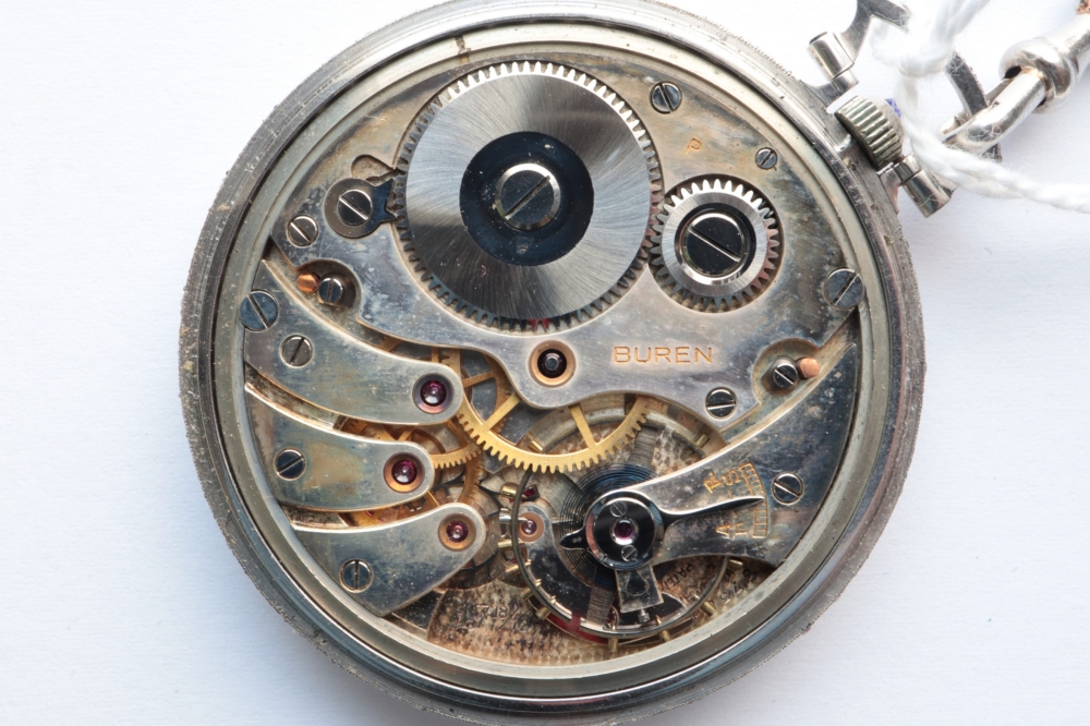 Buren Buren evening fob watch SWITZERLAND Platinum pocket watch adorned with brilliants around the - Image 4 of 4