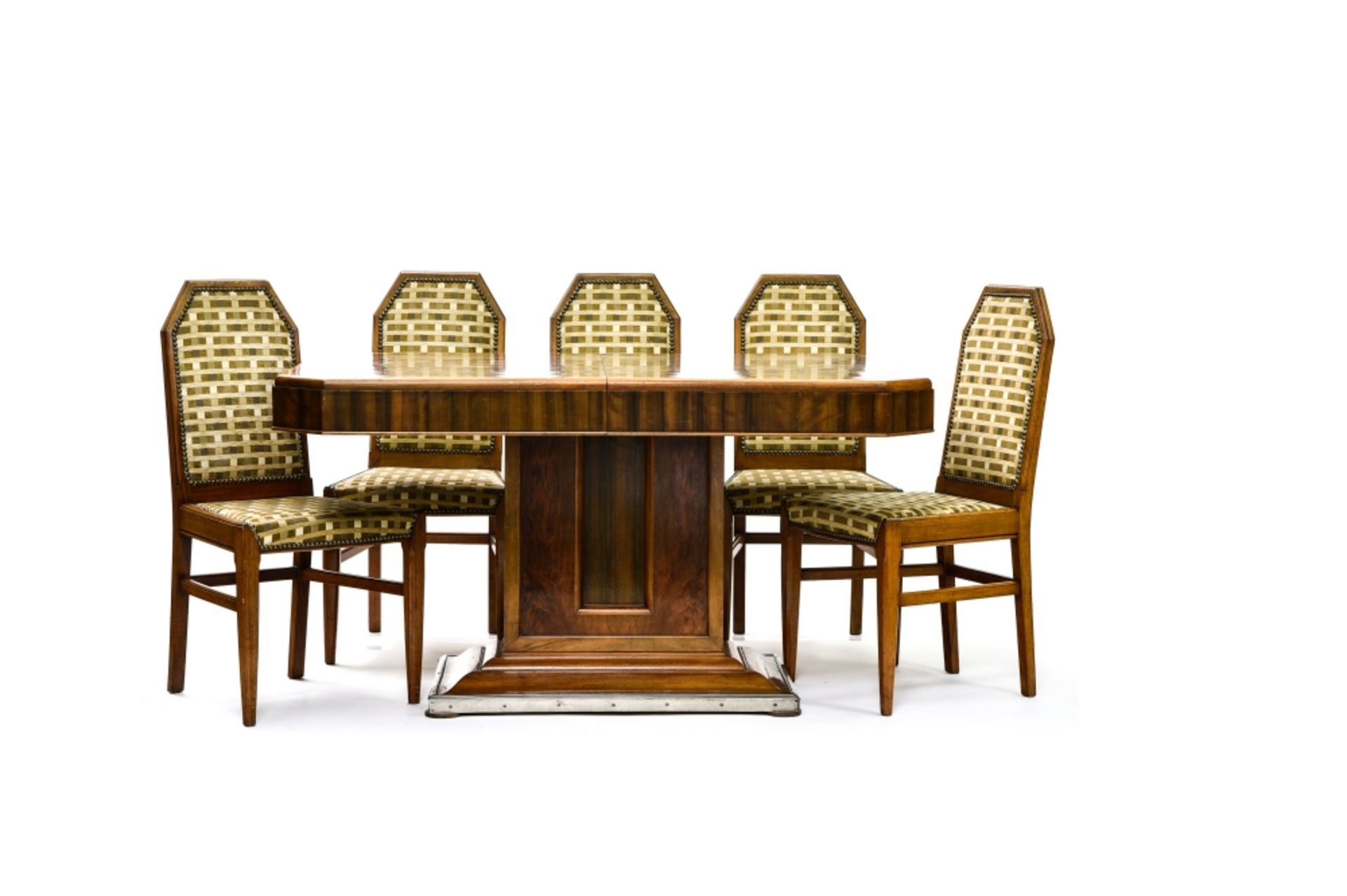 DE COENE, attributed to Art Deco dining room set walnut, composed of a table, a buffet, a storage - Image 2 of 4