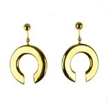 G. FLAVIA Pair of drop earrings 18 kt yellow gold, screw back. Hallmark 750 and G. Flavia, Italian