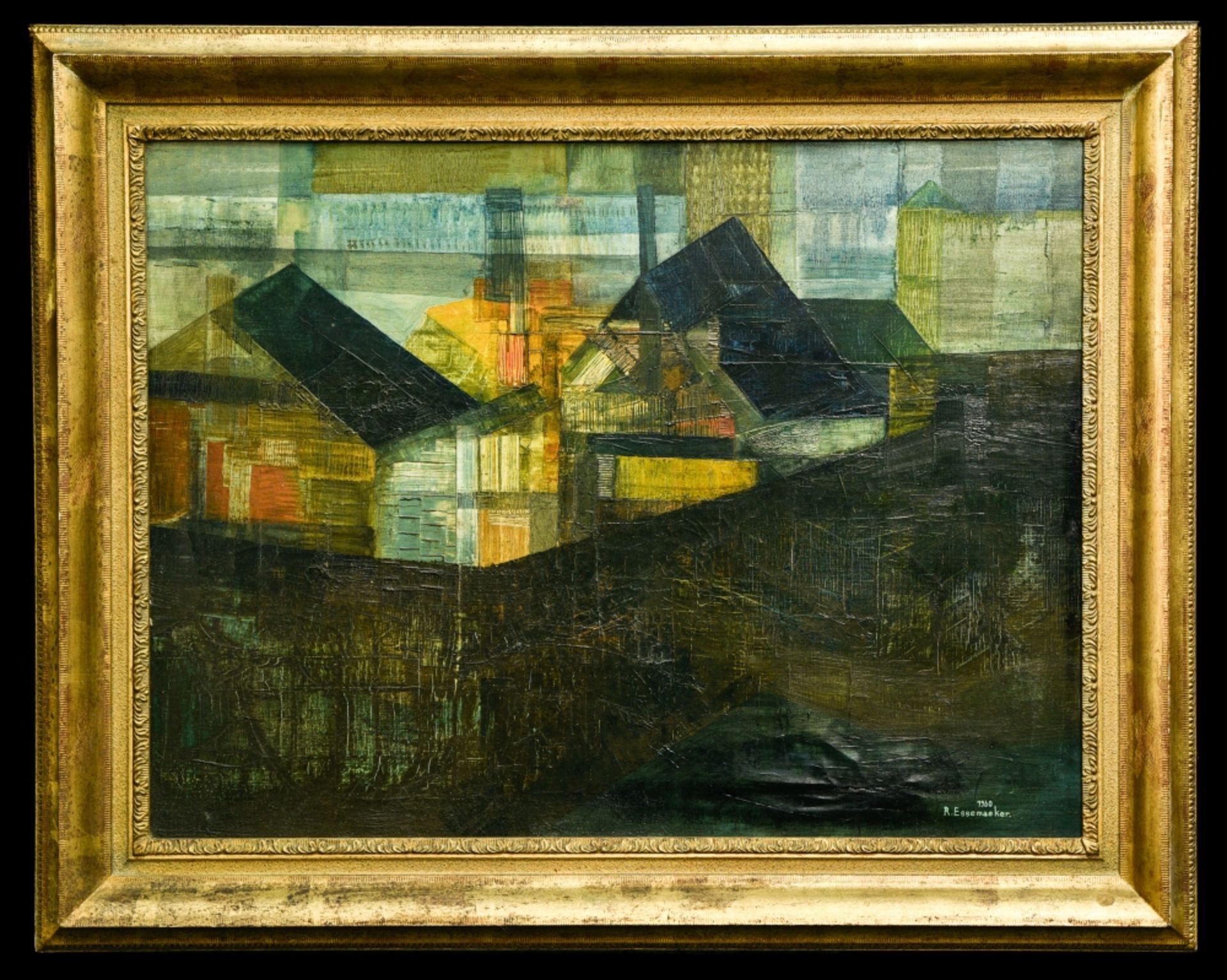 RŽgine ESSEMAEKER (Born in 1941) Floods, 1960 oil on canvas, signed and dated at lower right