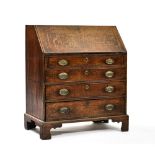 Slant-top secretary desk 19TH CENTURY ENGLISH WORK oak wood, with four drawers and folding door