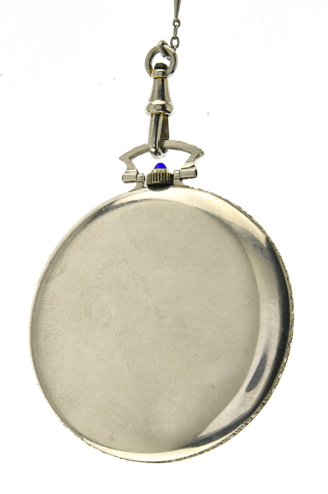 Buren Buren evening fob watch SWITZERLAND Platinum pocket watch adorned with brilliants around the - Image 2 of 4