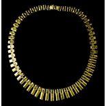 Draperie necklace 18 kt yellow gold. Hallmark 750 FO, likely Italian work. L : 41,5 cm Weight : 26,5