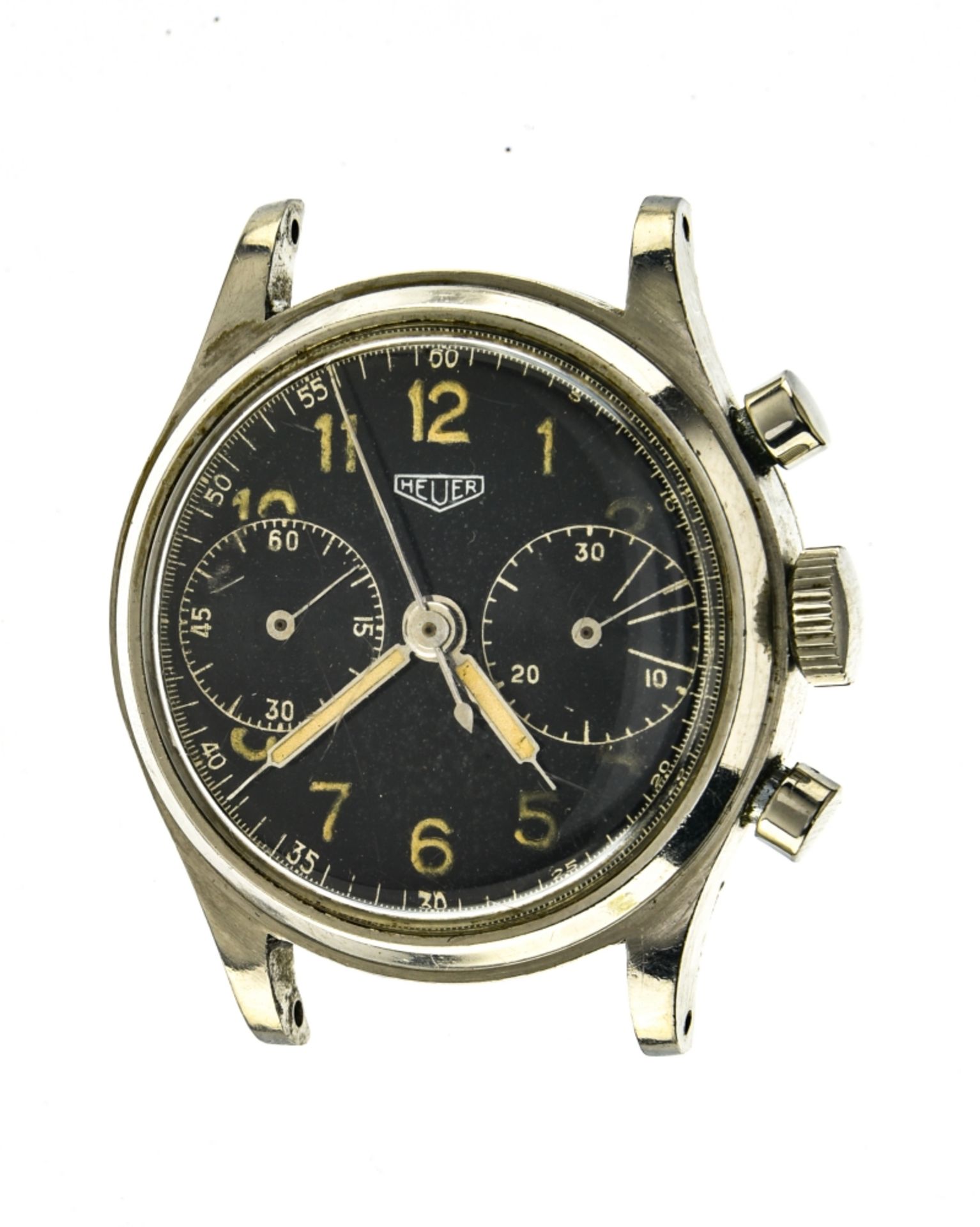Heuer Heuer chronograph bracelet watch SWITZERLAND 1940-1950 Heuer "Big Eyes" manually-wound steel