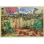 Abraham YAKIN (1924-2020) Jerusalem, 1972 Colour lithography, signed, dated, numbered 16/98 at lower