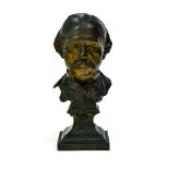 Jean CARRIES (1855-1894) et Bust of Mr. Villeroy, ca. 1886 weathered plaster sculpture. Dedication