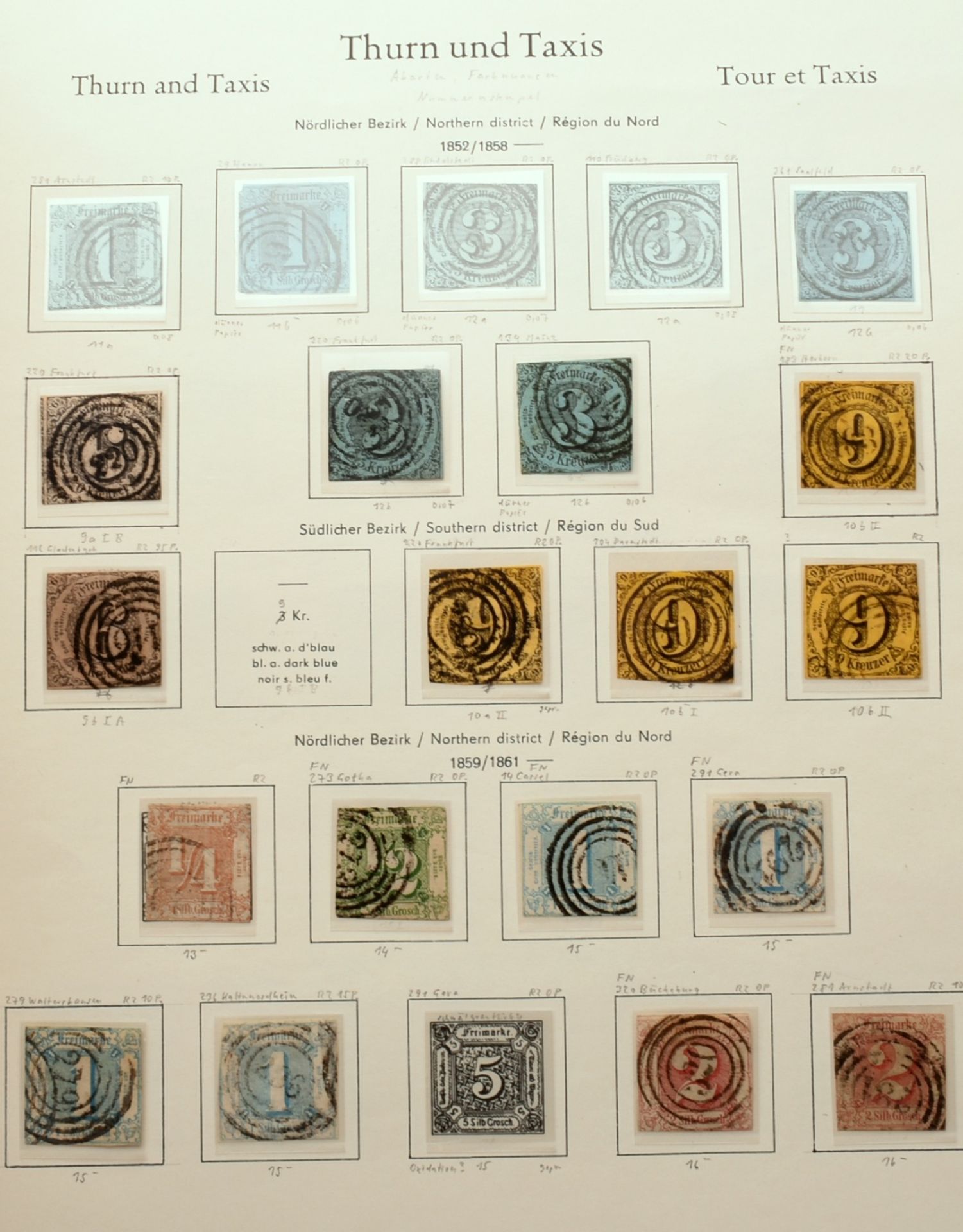 Sammlung Briefmarken Altdeutschland gestempelt, dabei: 1 x Norddeutscher Postbezirk mit Dienstmarke - Bild 3 aus 5