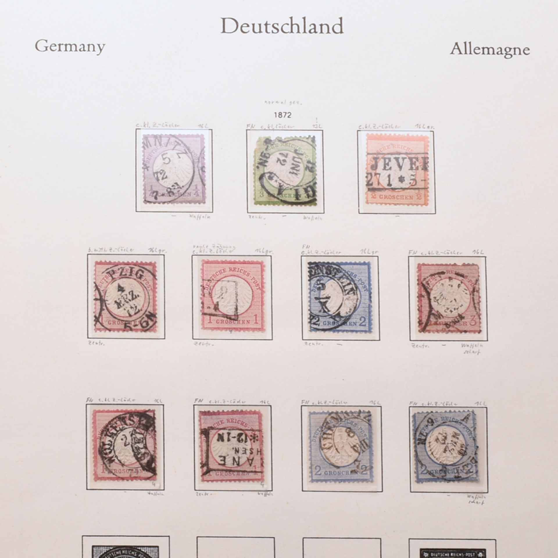 Sammlung Briefmarken Deutsches Reich gestempelt, von den Brustschildausgaben, über Freimarken Reic