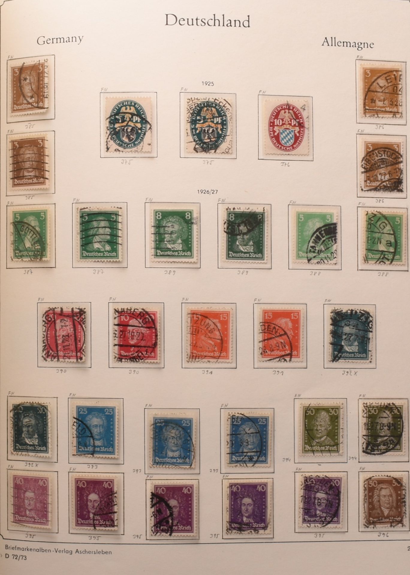 Sammlung Briefmarken Deutsches Reich gestempelt, von den Brustschildausgaben, über Freimarken Reic - Bild 6 aus 6