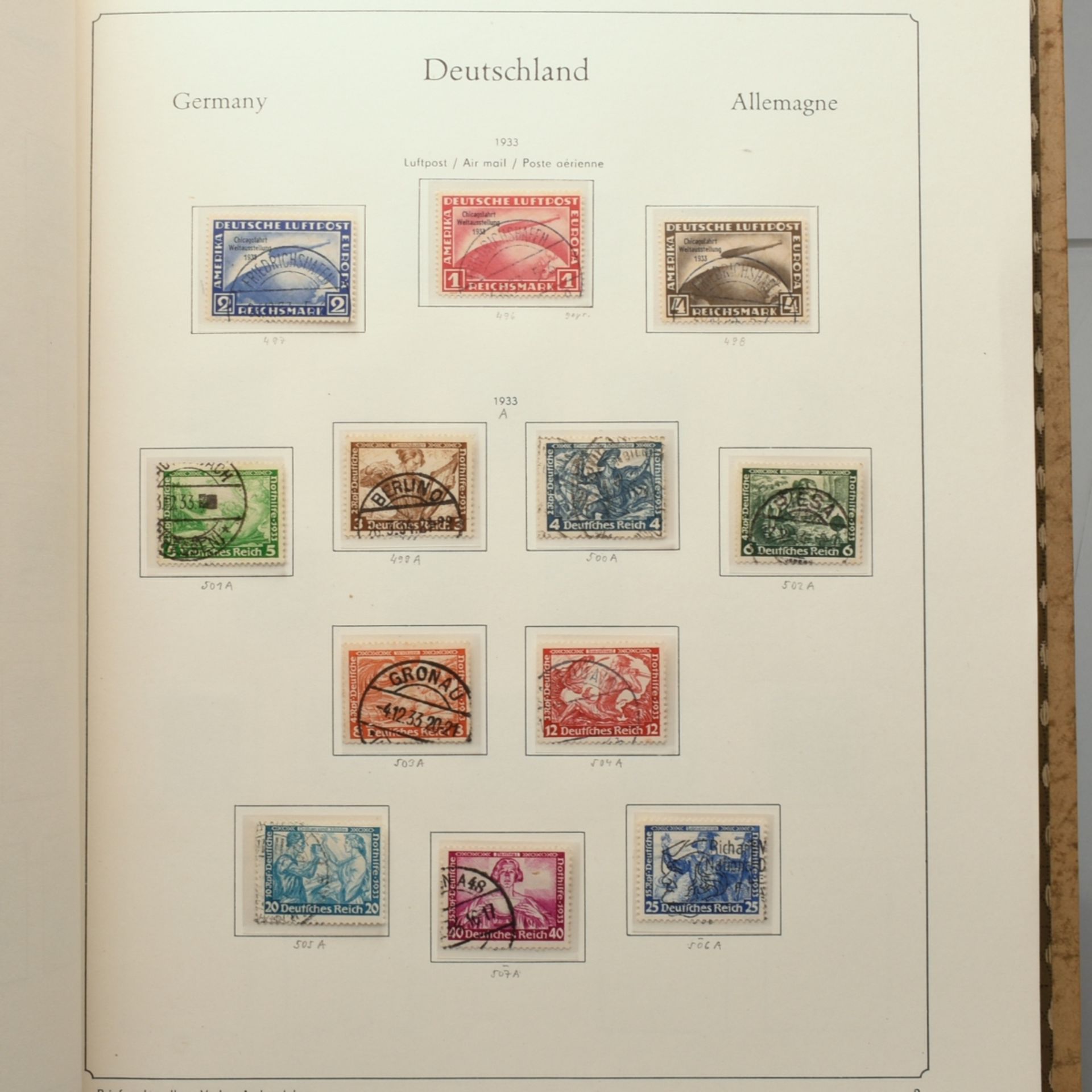 Sammlung Briefmarken III. Reich gestempelt, ab 1933 einschließlich Dienstmarken, dabei die erste A - Image 3 of 6