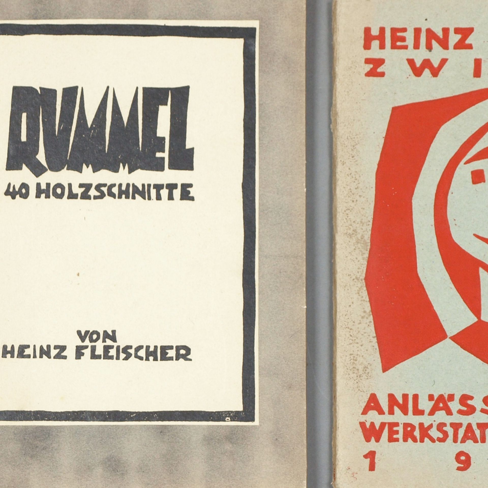 Fleischer, Heinz (1920 Zwickau - 1975 ebd.) 2 Künstlerbücher mit Holzschnitten, 1 x "Anlässlich