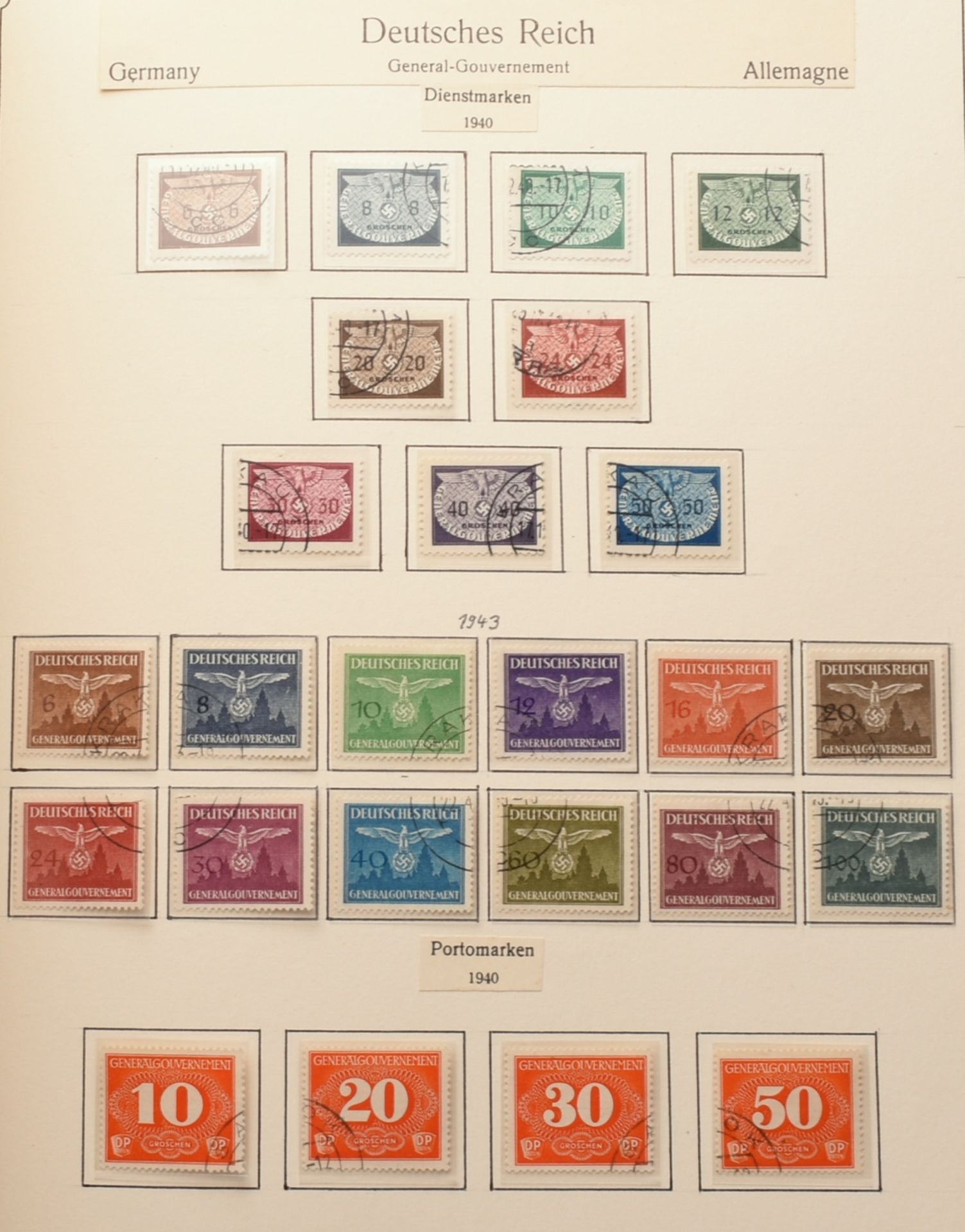 Konvolut Briefmarken Besetzungen I. und II. WK postfrisch (wohl meist Falz) und gestempelt, dabei: - Bild 5 aus 7