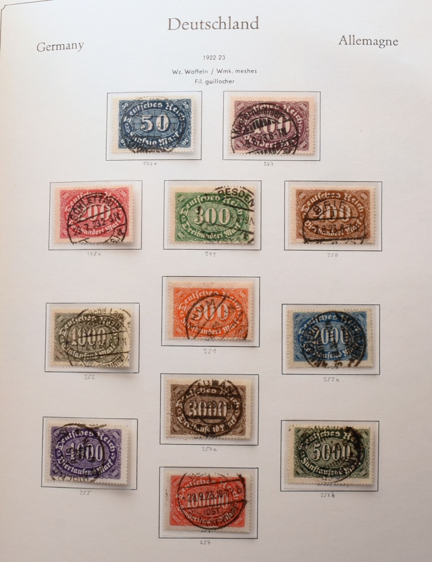 Sammlung Briefmarken Deutsches Reich gestempelt, von den Brustschildausgaben, über Freimarken Reic - Bild 4 aus 6