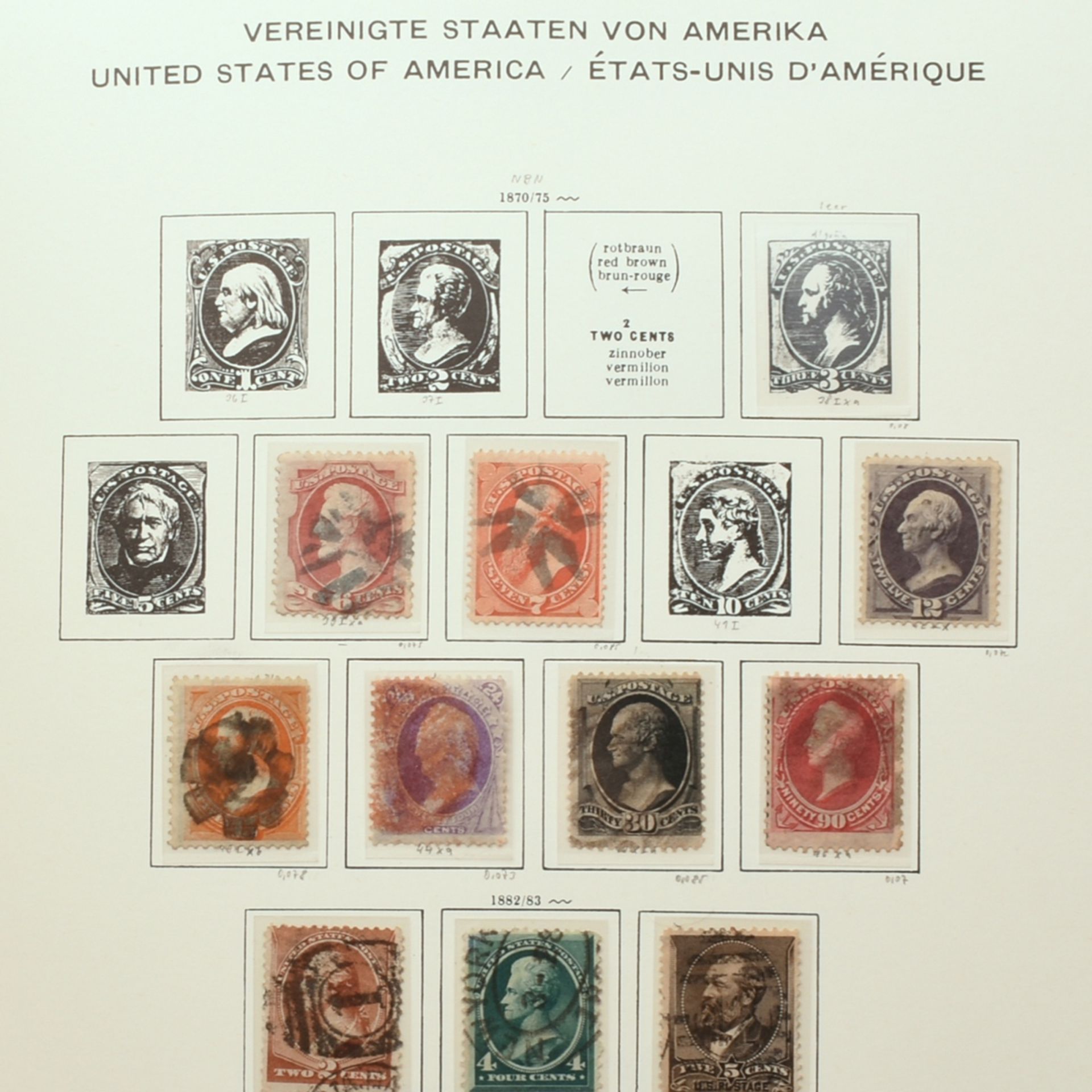 Sammlung Briefmarken USA umfangreich Sammlung gestempelt, ab Mi.-Nr. 8 1857/60 bis ca. 1944, mit ei