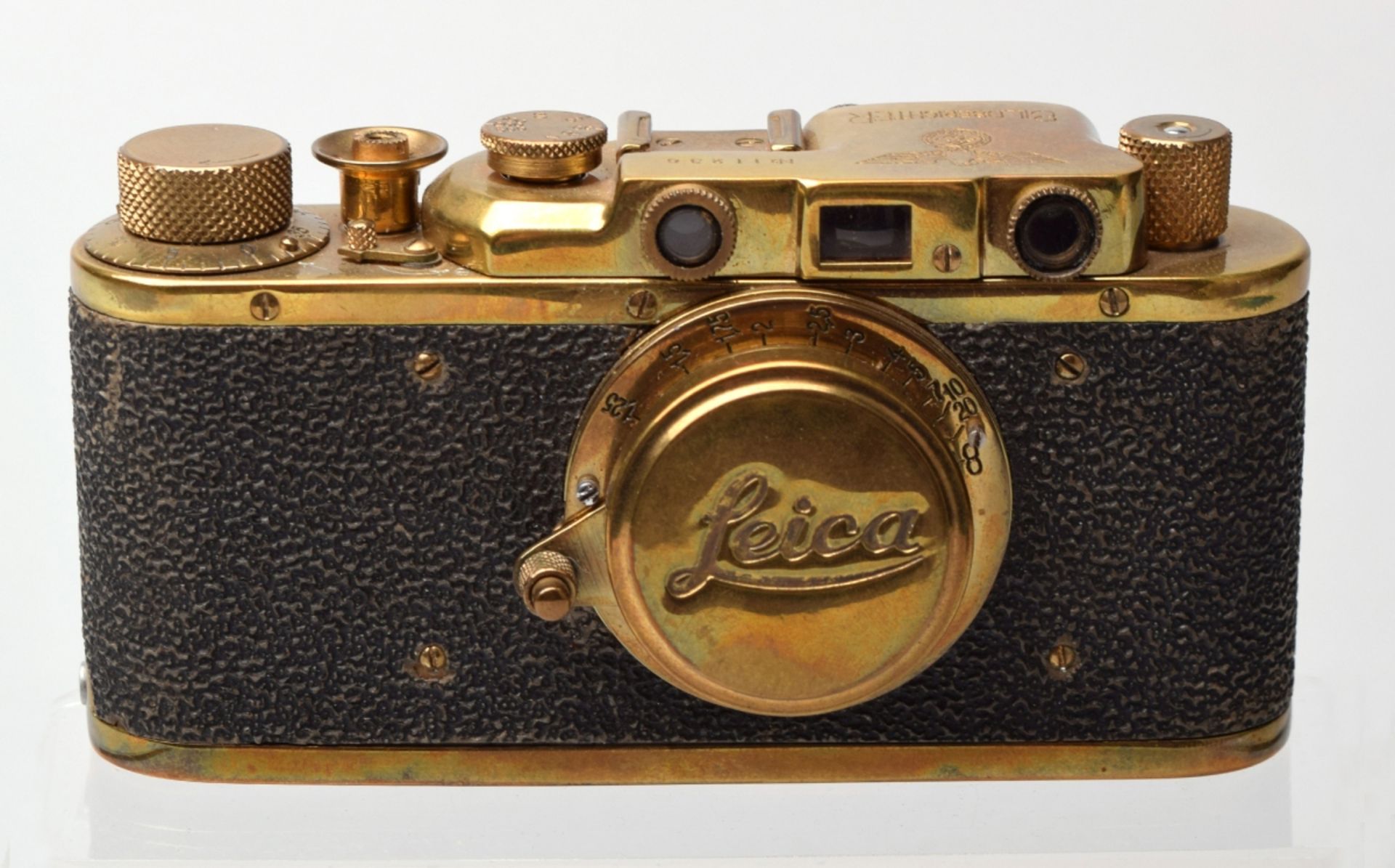 Kamera Hersteller: Leica, Modell: II Gold (wohl russische Kopie), vermessingt, Nr. 11236, auf Obers - Image 2 of 5