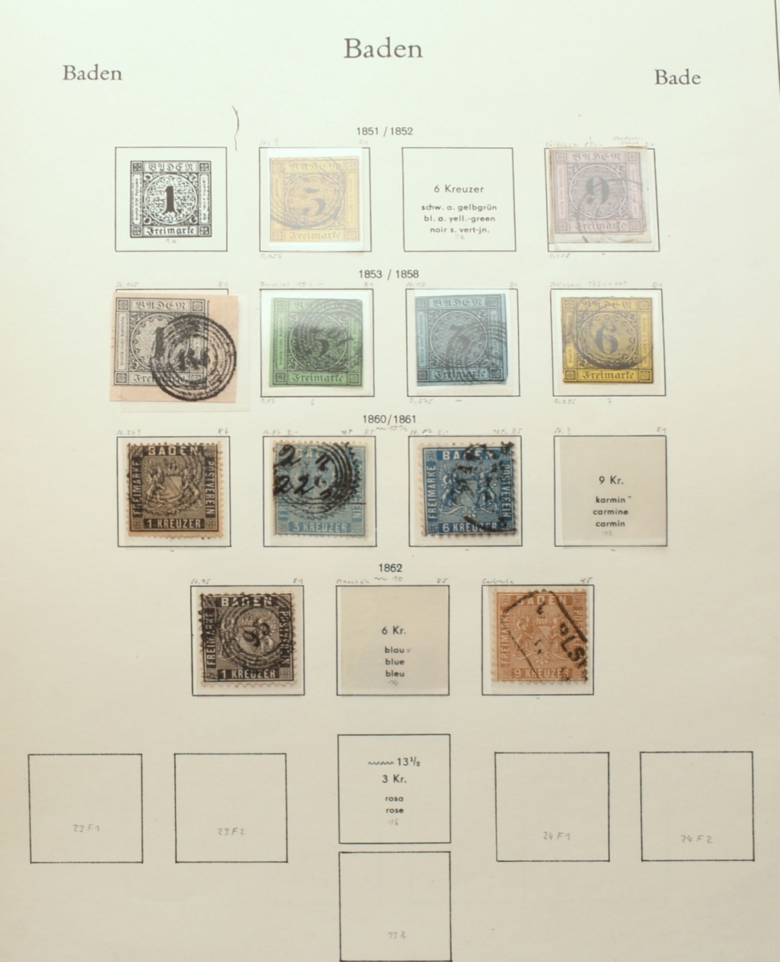 Sammlung Briefmarken Altdeutschland gestempelt, dabei: 1 x Posten Baden, u.a. 3 Kreuzer (Mi.-Nr. 2) - Image 2 of 4