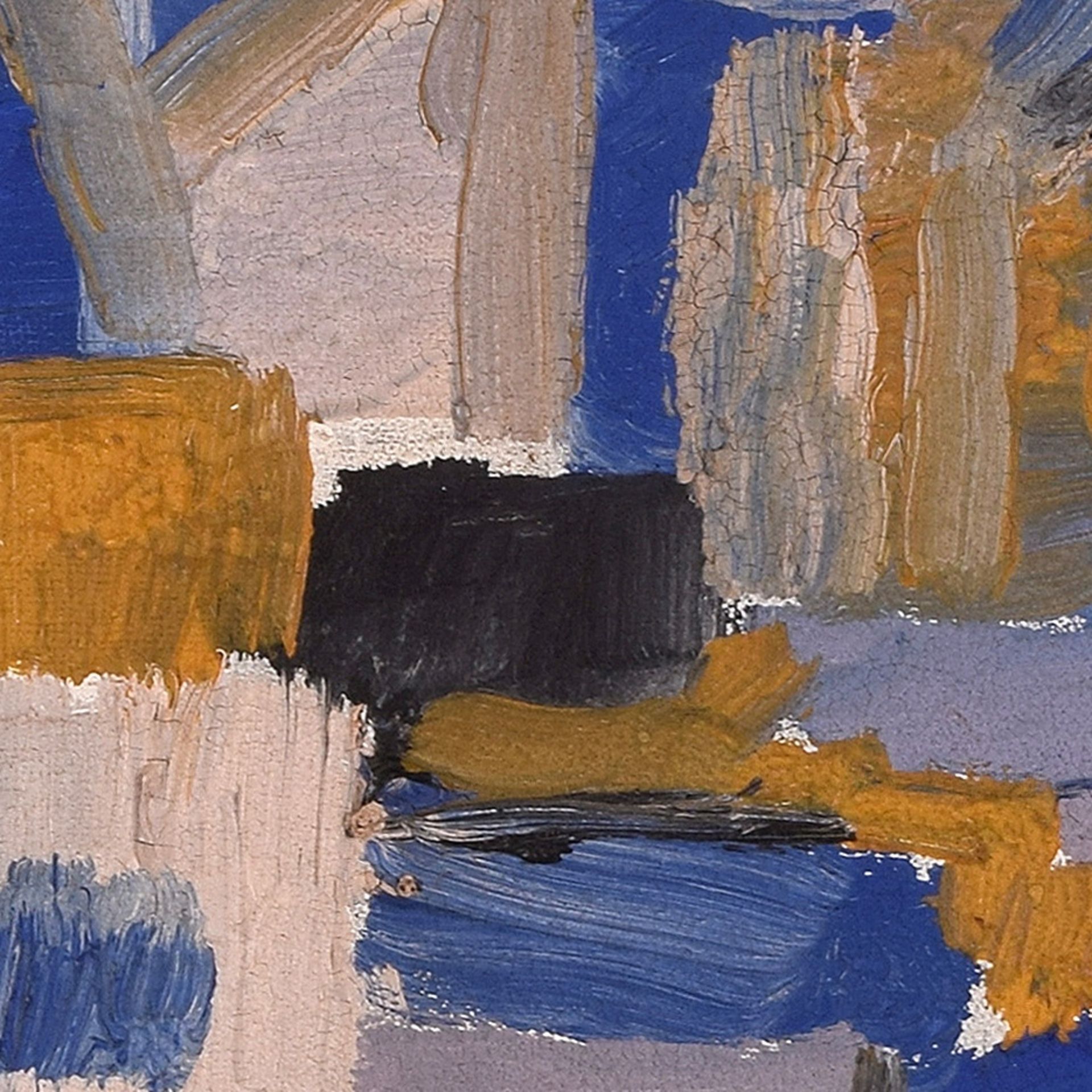 Froidevaux, Roger Paul (1918 Genf - 1998 Lausanne) Öl/Malkarton, abstrakte Hafenansicht, unten lin