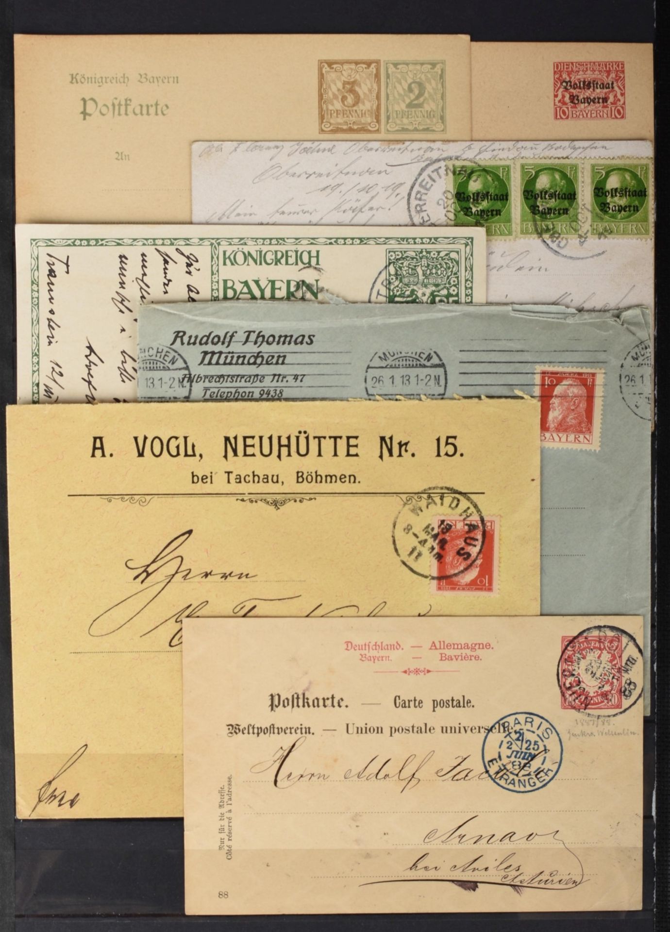 Sammlung Briefmarken, Belege Altdeutschland - Bayern postfrisch (meist *) und gestempelt, schöner - Bild 2 aus 3