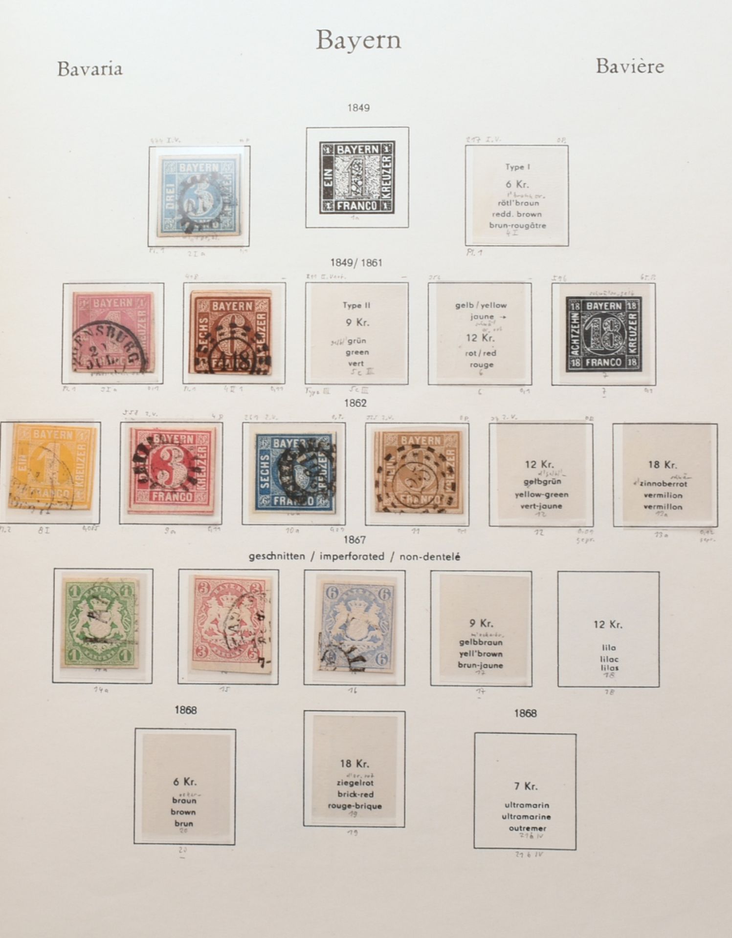 Sammlung Briefmarken Altdeutschland - Bayern gestempelt, schöner Sammlungsgrundstock, dabei u.a.: - Bild 2 aus 5