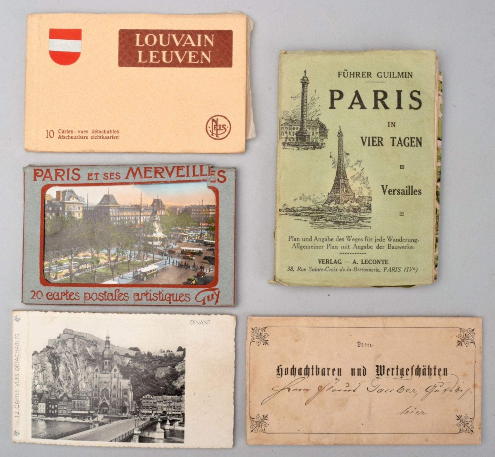 Konvolut historische Postkarten und Stadtführer dabei u.a.: 1 x 20 historische Parisansichten "Par - Image 2 of 2