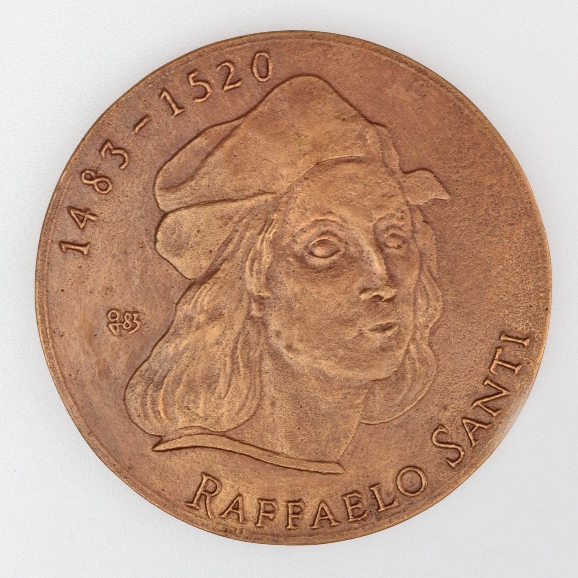 Medaille "500. Geburtstag Raffaelo Santi" Bronze, Hersteller: Bronzegießerei Hans Füssel - Ingrid - Bild 2 aus 3