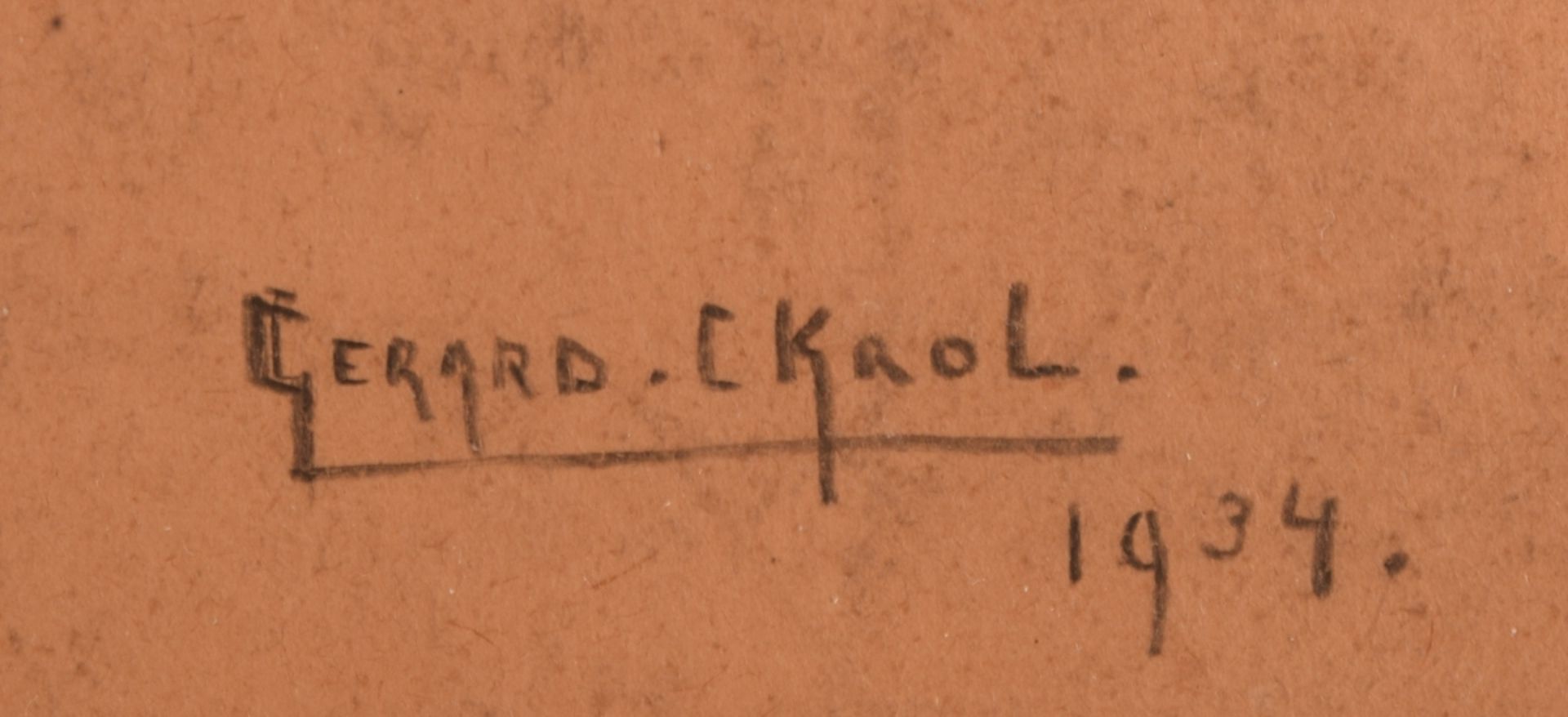 Ckaol, Gerard Blei auf braunem Zeichenpapier, Mädchenbildnis, rechts unten signiert und datiert 19 - Bild 4 aus 4