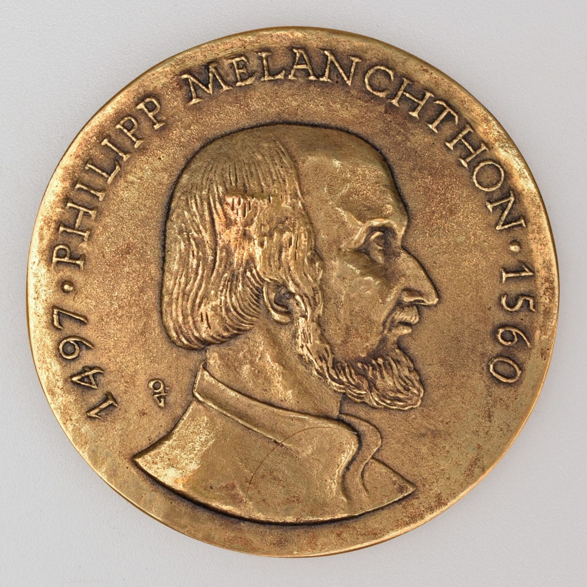 Medaille "Philipp Melanchthon" Bronze, Hersteller: Bronzegießerei Hans Füssel - Ingrid Günzel/Be - Bild 2 aus 3