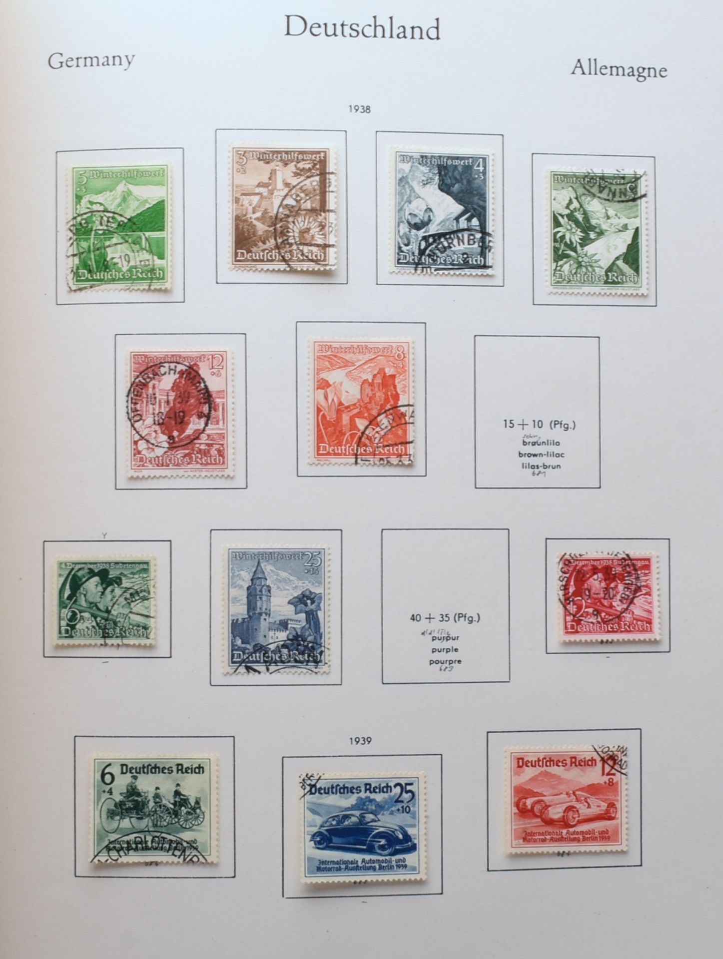 Sammlung Briefmarken III. Reich gestempelt, ab 1933 einschließlich Dienstmarken, dabei die erste A - Bild 4 aus 6