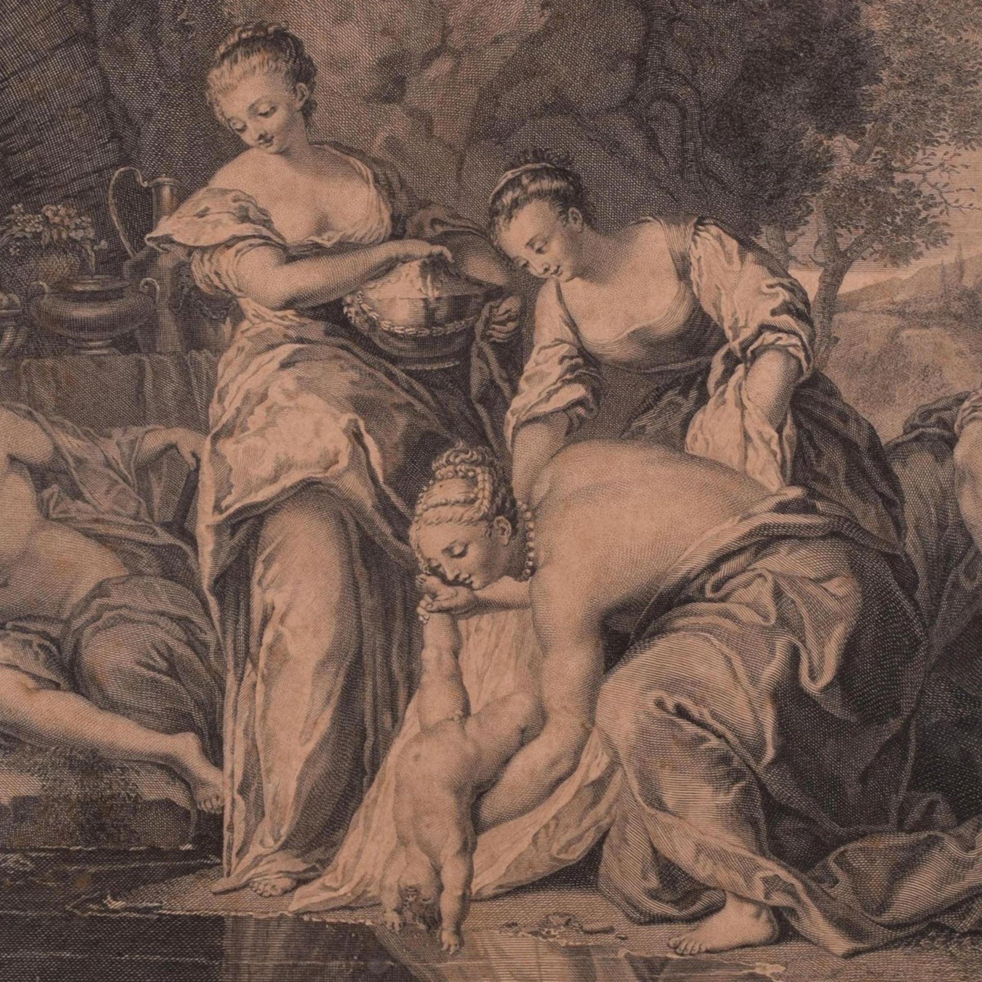 Jeaurat, Edme (1688 Vermonton - 1738 Paris) Kupferstich, "Thetis informée, que son fils Achille ..