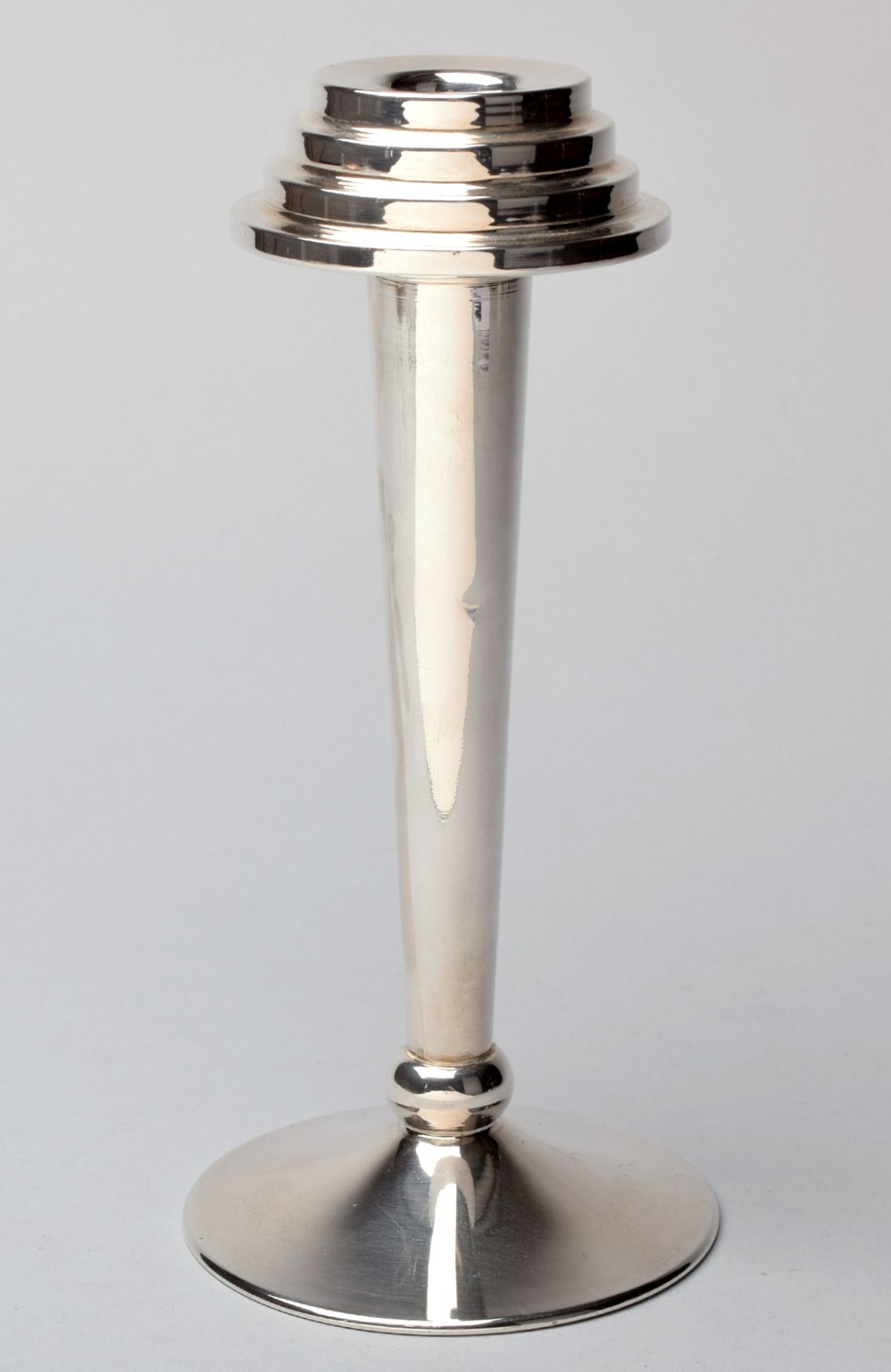 Tischleuchter Silber 900, gemarkt "Kennedy", einflammig, schlichtes geometrisches Design im Art dé - Bild 2 aus 2