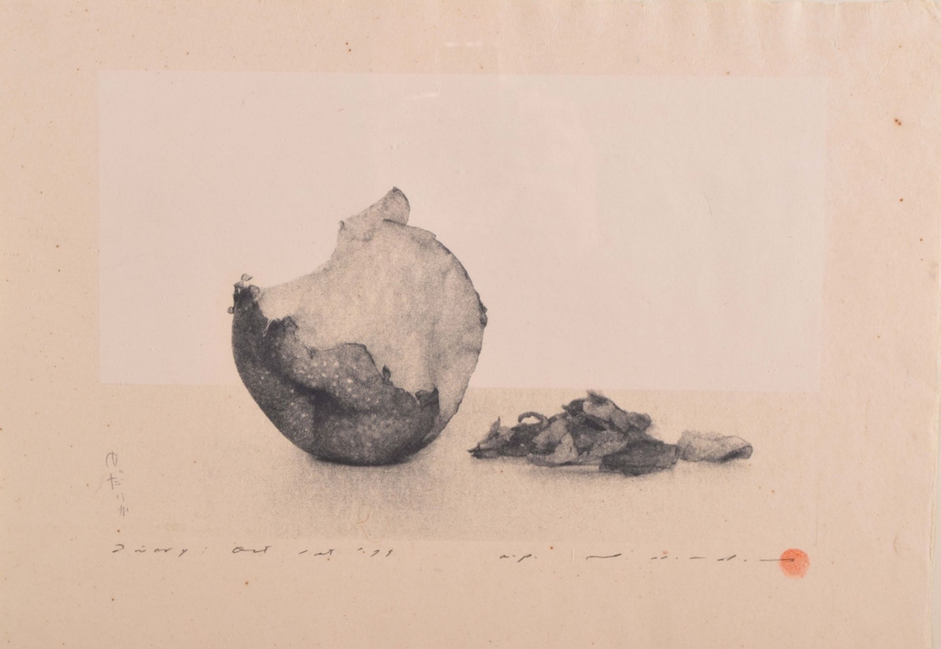 Japanischer Künstler Aquatintaradierung auf Japanpapier, Frucht, unten in Blei undeutlich signiert - Bild 2 aus 4