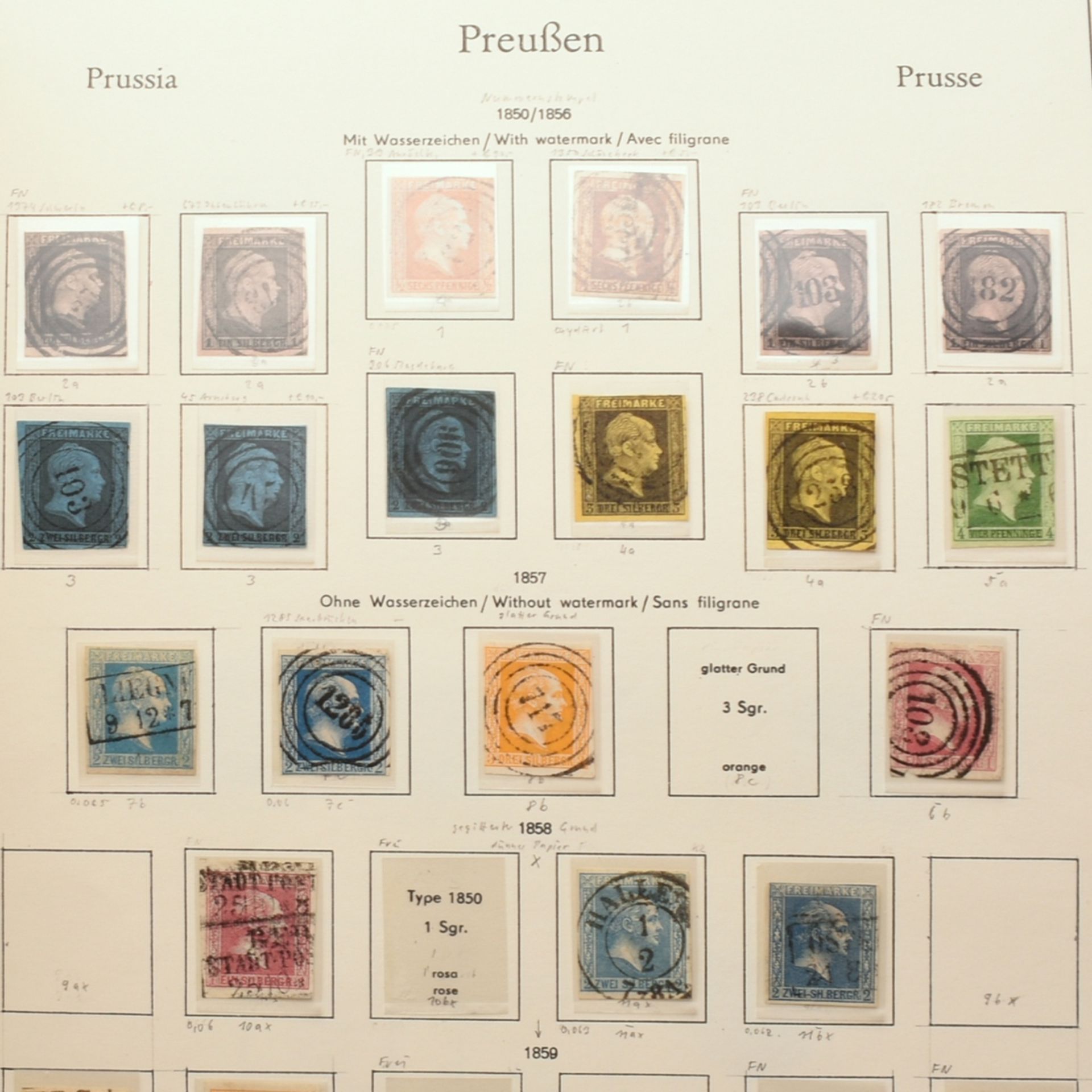 Sammlung Briefmarken Altdeutschland gestempelt, dabei: 1 x Norddeutscher Postbezirk mit Dienstmarke