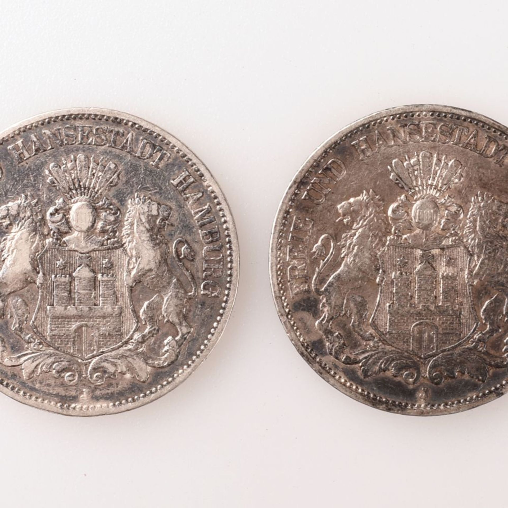 Paar Silbermünzen Kaiserreich - Hamburg 1876 und 1898