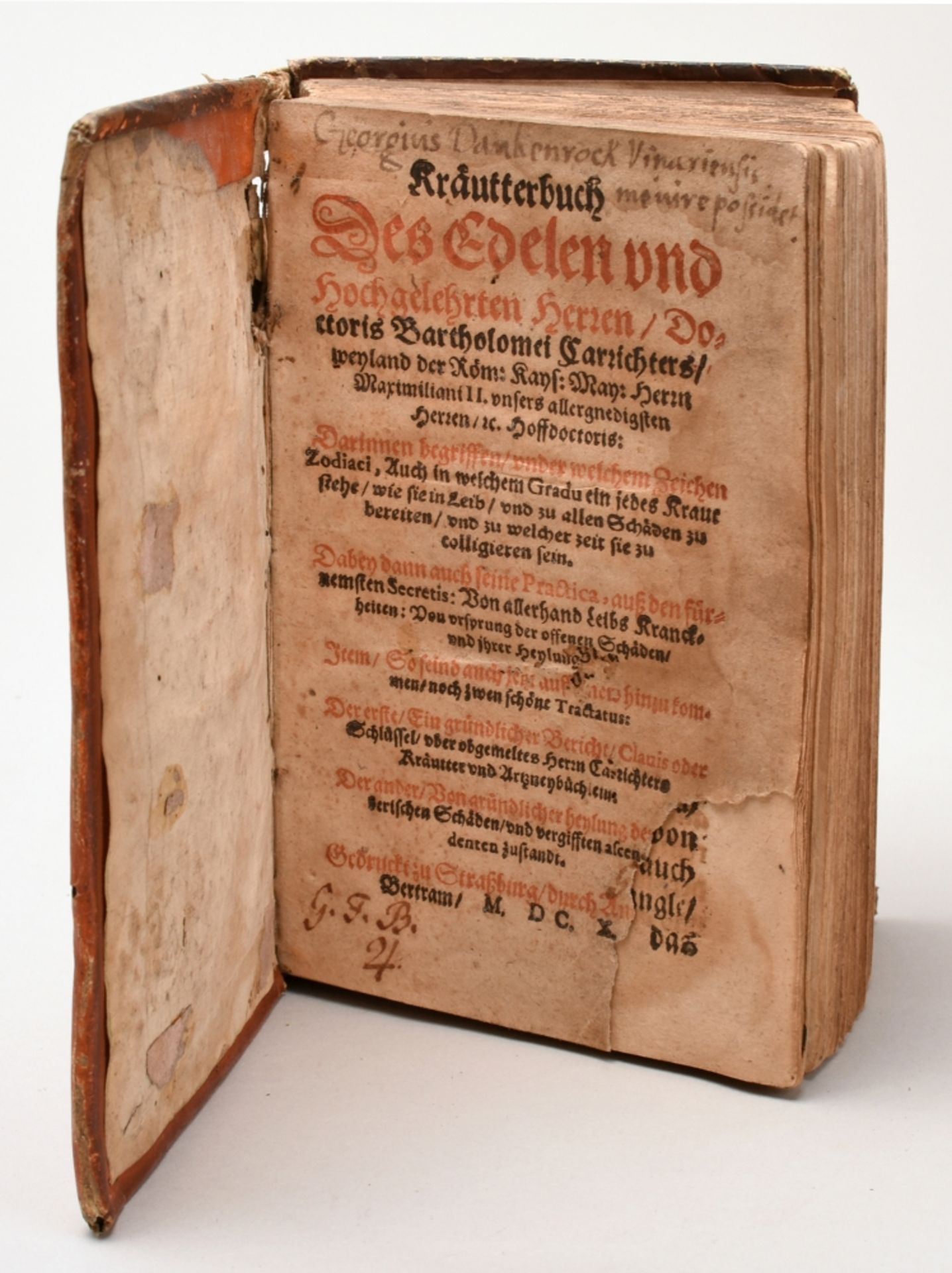 Das Kräuterbuch des Bartholomäus Carrichter - 1600 - Bild 2 aus 2