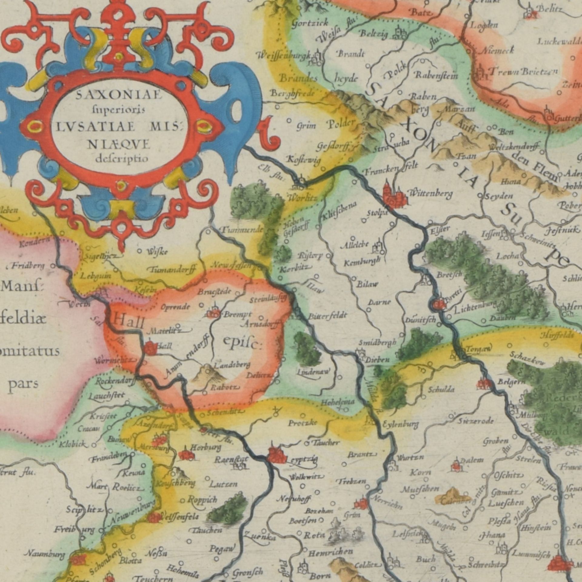 Historische Karte Sachsen und Lausitz